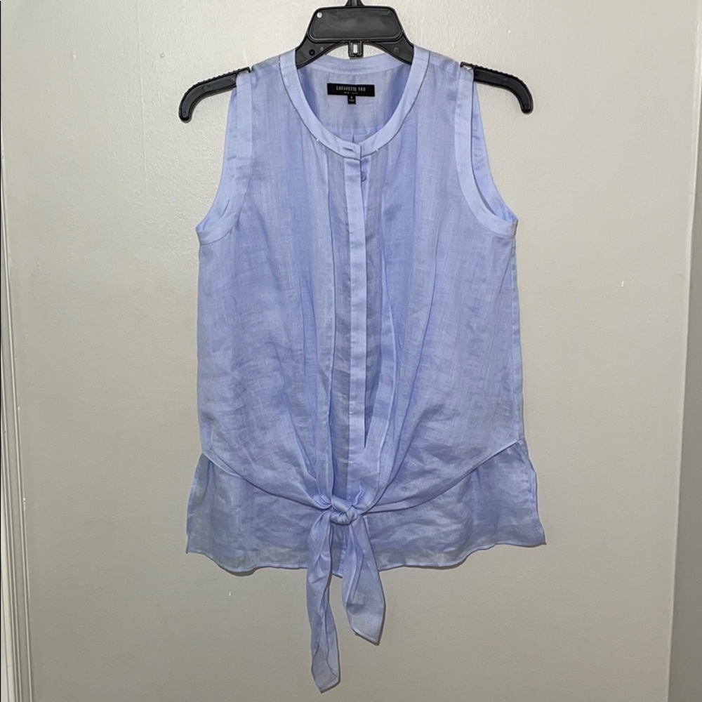 Powder Blue Sleeveless Blouse